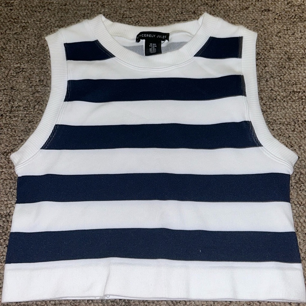 Sincerely, Jules crop top. Blue and white worn once.